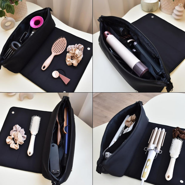 2-in-1 Hair Tool Travel Bag with Heat-Resistant Mat – Portable Storage for Straighteners, Flat Irons