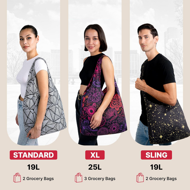 Ultra-Light Standard Tote Bag – Foldable, Durable & Reusable Shopping Bag(2 Pack)