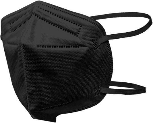 Black N95 Respirator Mask, Fold Style, NIOSH APPROVED, (Box of 20), Size: Regular