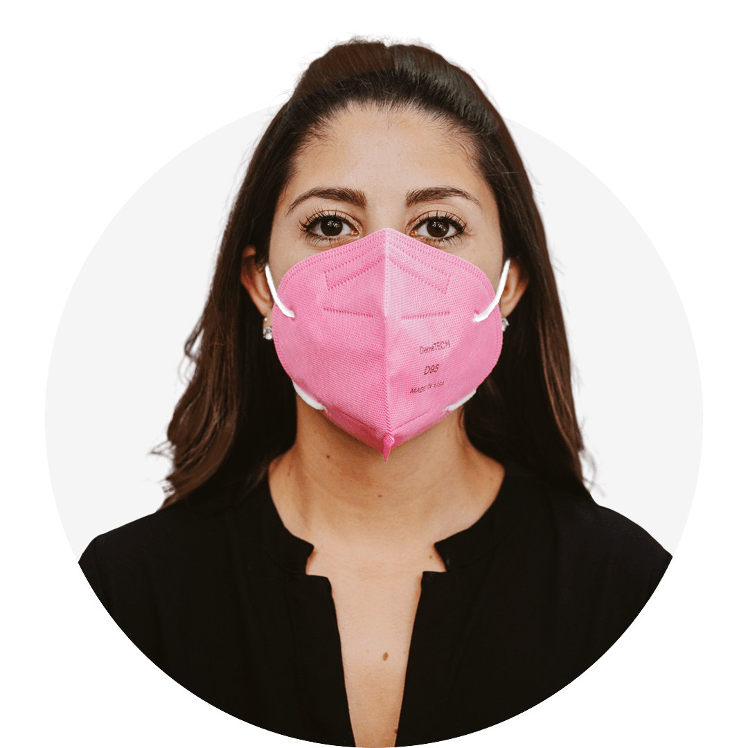 D95, Pink, Particulate Respirator, Fold Style With White Earloops, (Box of 20)
