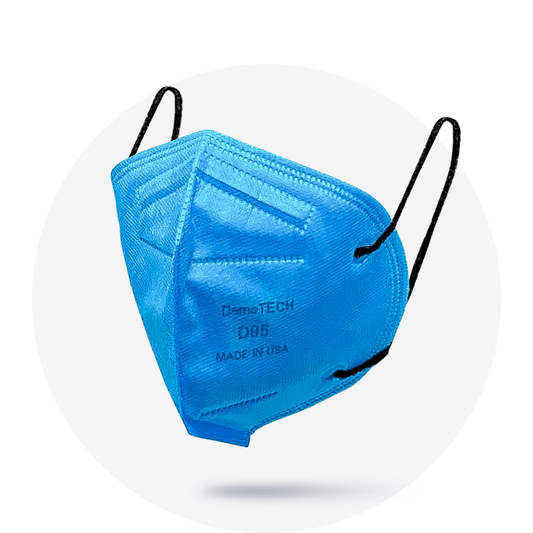 D95, Blue, Particulate Respirator, Fold Style With Black Earloops, (Box of 20)