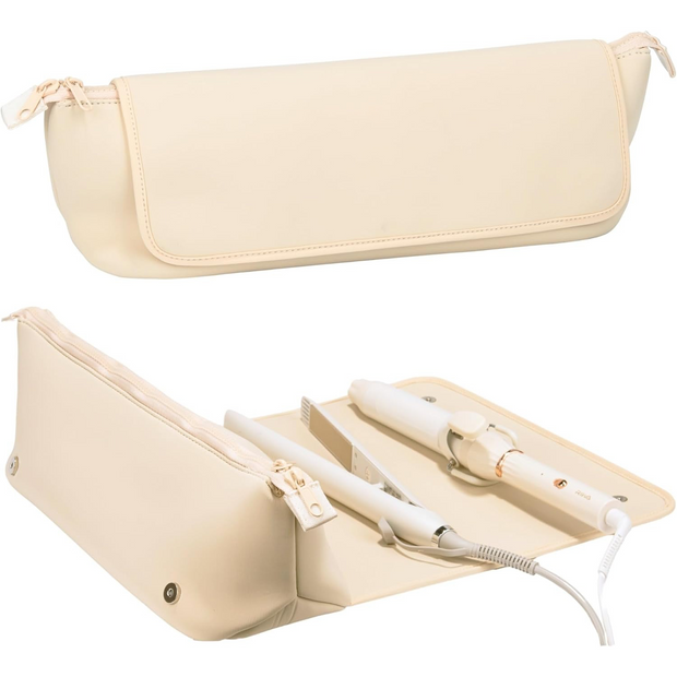 2-in-1 Hair Tool Travel Bag with Heat-Resistant Mat – Portable Storage for Straighteners, Flat Irons